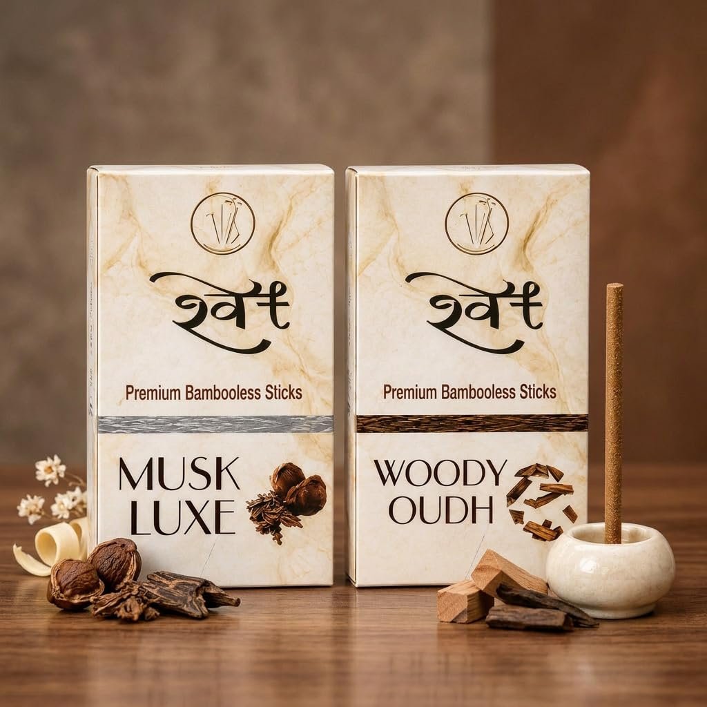 SHWET Premium Oud Musk Dhoop Sticks Combo|Natural Incense|Puja,Home,Gifting